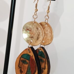 Aros rostro cubista dorado