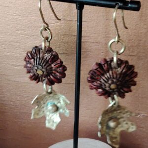 Aros Flor y Hojas de Bronce