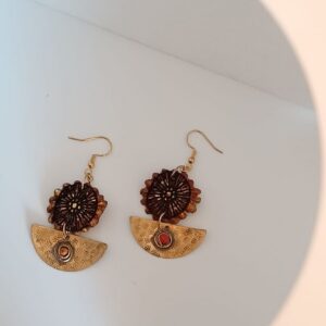 Aros Luna y Flor Ámbar
